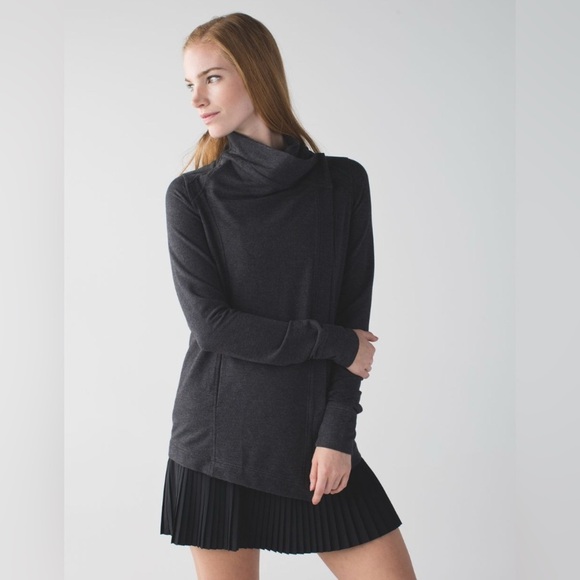 Lululemon Coast Wrap in Heathered Black/Gray Modal - Size 4 - Picture 1 of 9